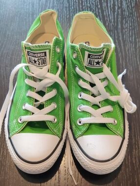 Converse Women's Low Top Sneakers in Bright Green and White